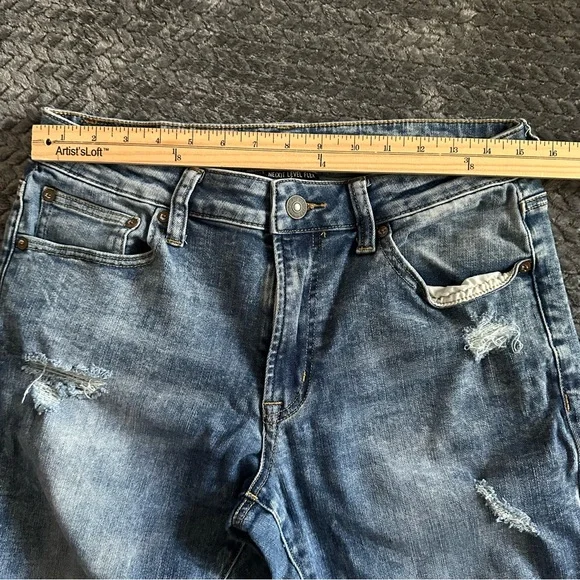 American Eagle Outfitters Blue Slim Jeans Distressed - Picture 12 of 13
